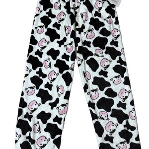 & Other Stories Cow Print Pajama Pants with Pink Accents